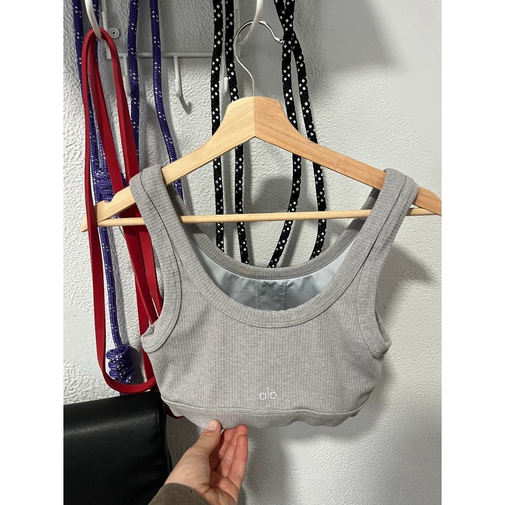 Alo Yoga Wellness Bra in Heather Grey - Picture 2 of 5